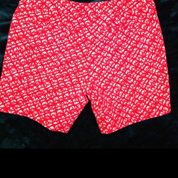 Kenar Geometric Patterned Red & White Shorts, Sz 12 - Picture 10 of 11